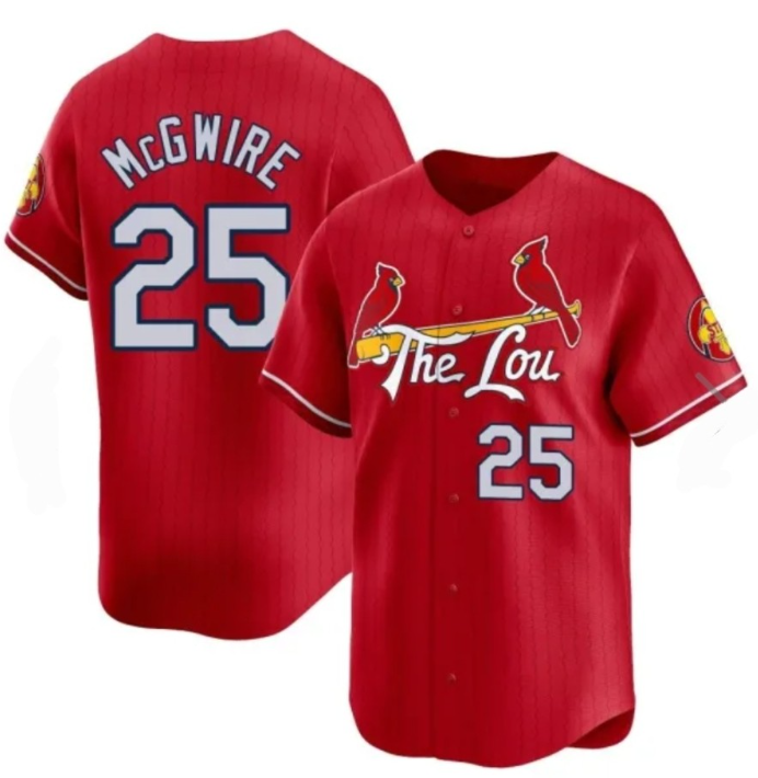 St. Louis Cardinals #25 Mark McGwire Red JEROMEN City Connect Jersey
