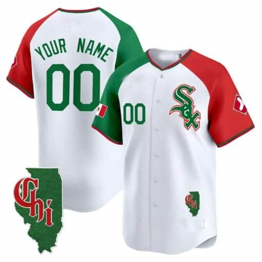 Custom Chicago White Sox Mexico Vapor Premier Limited Jersey ¨C Illinois Patch ¨C All Stitched-White JEROMEN