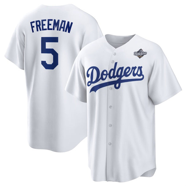 Los Angeles Dodgers #5 Freddie Freeman White JEROMEN 2025 World Series Home Cool Base Stitched Jersey
