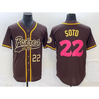 San Diego Padres #22 Juan Soto Number Brown JEROMEN NEW 2023 City Connect Cool Base Stitched Jersey