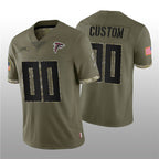Custom A.Falcons ACTIVE PLAYER 2022 Olive JEROMEN Salute To Service Limited Stitched Jersey