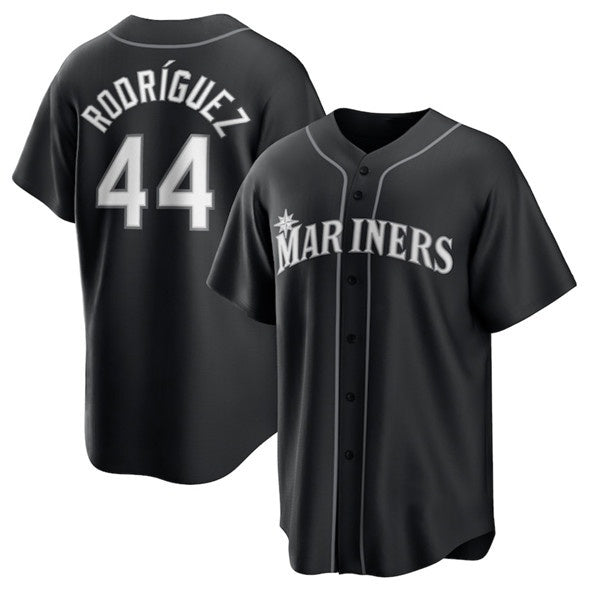 Seattle Mariners #44 Julio Rodr¨ªguez Black JEROMEN Lights Out Limited Stitched Jersey