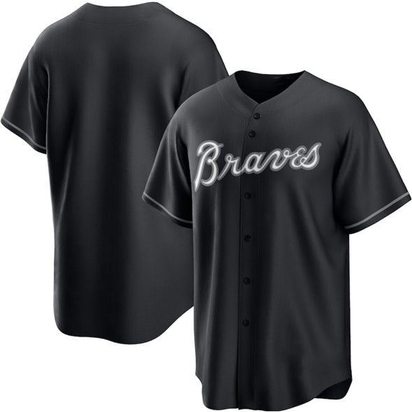 Atlanta Braves Blank Black JEROMEN Lights Out Limited Stitched Jersey