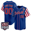Custom Detroit Tigers America 250 Edition Vapor Premier Limited Royal JEROMEN Stitched Jerseys