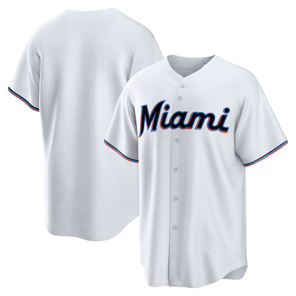 Miami Marlins White JEROMEN Home Replica Team Jersey