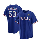 Texas Rangers #53 Adolis Garc¨ªa Royal JEROMEN 2023 World Series Stitched Jersey