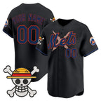 Custom New York Mets x One Piece Black JEROMEN Vapor Premier Limited Jersey - Stitched