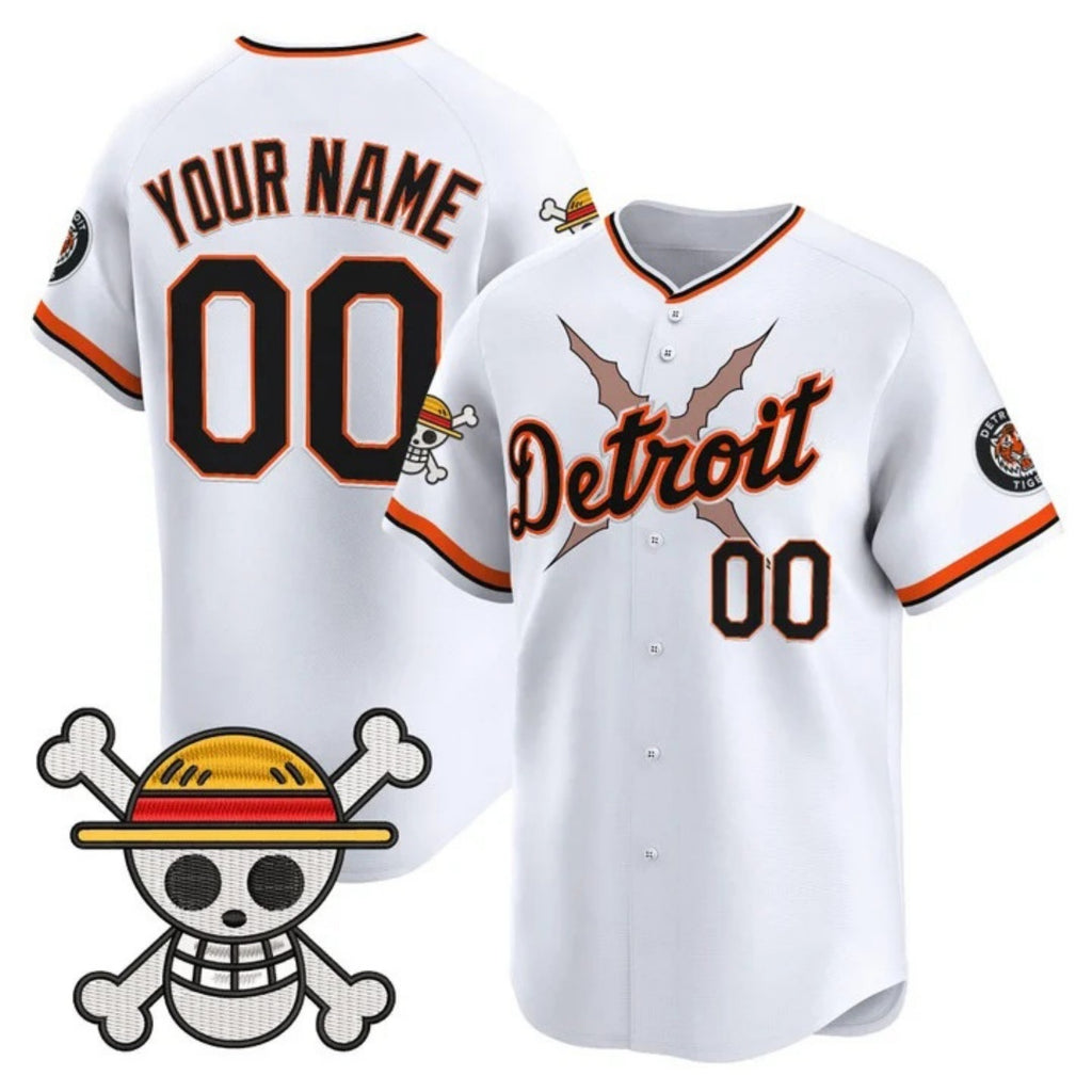 Custom Detroit Tigers x One Piece White JEROMEN Vapor Premier Limited Jersey - Stitched