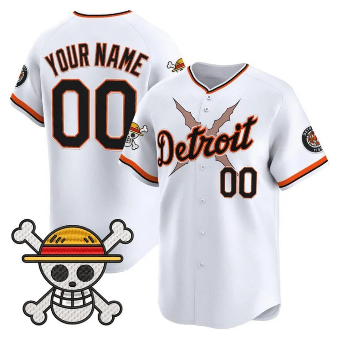Custom Detroit Tigers x One Piece White JEROMEN Vapor Premier Limited Jersey - Stitched