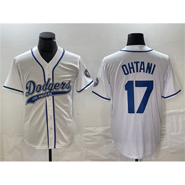 Los Angeles Dodgers #17 Shohei Ohtani White JEROMEN Cool Base With Patch Stitched Jersey