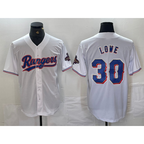 Texas Rangers #30 Nathaniel Lowe White JEROMEN 2024 Gold Collection Limited Cool Base Jersey