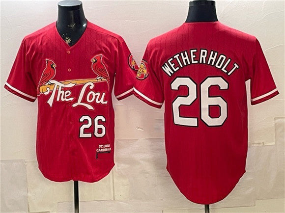 St. Louis Cardinals #26 JJ Wetherholt Red JEROMEN 2024 City Connect Stitched Jersey