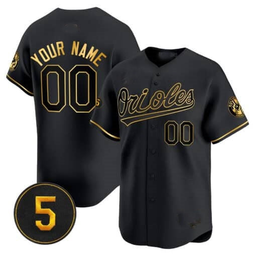 Custom Baltimore Orioles Robinson Patch Vapor Premier Limited Jersey ¨C Black JEROMEN