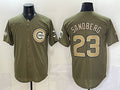 Chicago Cubs #23 Ryne Sandberg Olive JEROMEN 2026 Armed Forces Day Stitched Jersey