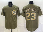 Chicago Cubs #23 Ryne Sandberg Olive JEROMEN 2026 Armed Forces Day Stitched Jersey
