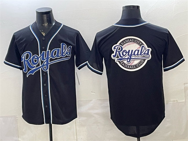 Kansas City Royals Team Big Logo 2026 Fashion Replica Black JEROMEN Out Stitched Jersey