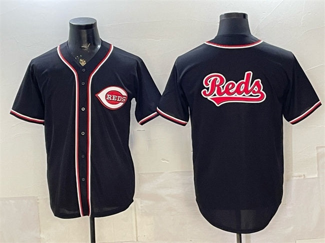Cincinnati Reds Team Big Logo 2026 Fashion Replica Black JEROMEN Out Stitched Jersey