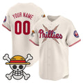 Custom Philadelphia Phillies x One Piece Cream JEROMEN Vapor Premier Limited Jersey - Stitched