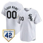 Custom Chicago White Sox 2024 Jackie Robinson Patch Vapor Premier Limited Jersey ¨C White JEROMEN