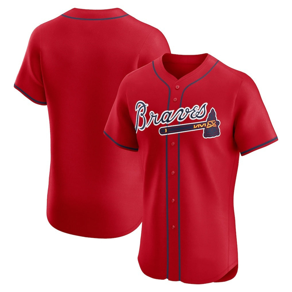 Atlanta Braves Red JEROMEN Alternate Elite Jersey