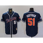 San Diego Padres #51 Trevor Hoffman Navy JEROMEN Player Number Cooperstown Cool Base Jersey