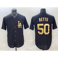 Los Angeles Dodgers #50 Mookie Betts Black Gold JEROMEN Cool Base Stitched Jersey