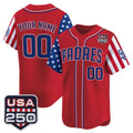 Custom San Diego Padres America 250 Edition Vapor Premier Limited Red JEROMEN Stitched Jerseys