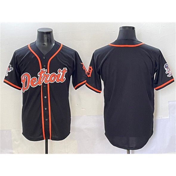 Detroit Tigers Blank Black JEROMEN With Patch Cool Base Stitched Jersey