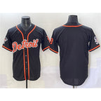 Detroit Tigers Blank Black JEROMEN With Patch Cool Base Stitched Jersey