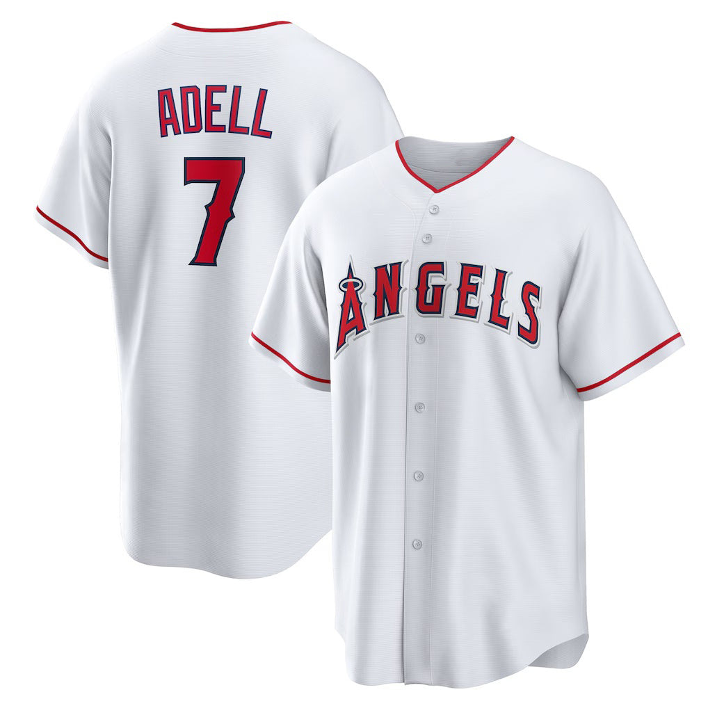 Los Angeles Angels #7 Jo Adell White JEROMEN Home Replica Jersey