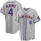 New York Mets #4 Francisco ¨¢lvarez Gray JEROMEN 2023 Cool Base Stitched Jersey