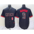 Cincinnati Reds #9 Joe Burrow Number Black JEROMEN 2023 City Connect Cool Base Stitched Jersey 3