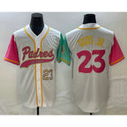 San Diego Padres #23 Fernando Tatis Jr Number White JEROMEN NEW 2023 City Connect Cool Base Stitched Jersey 2
