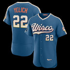 Milwaukee Brewers #22 Christian Yelich Mineral Blue JEROMEN 2026 City Connect Authentic Sponsor Patch Jersey