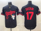 Los Angeles Dodgers #17 Shohei Ohtani Black JEROMEN Hello Kitty Night 2025 World Series Champions Patch Stitched Jersey