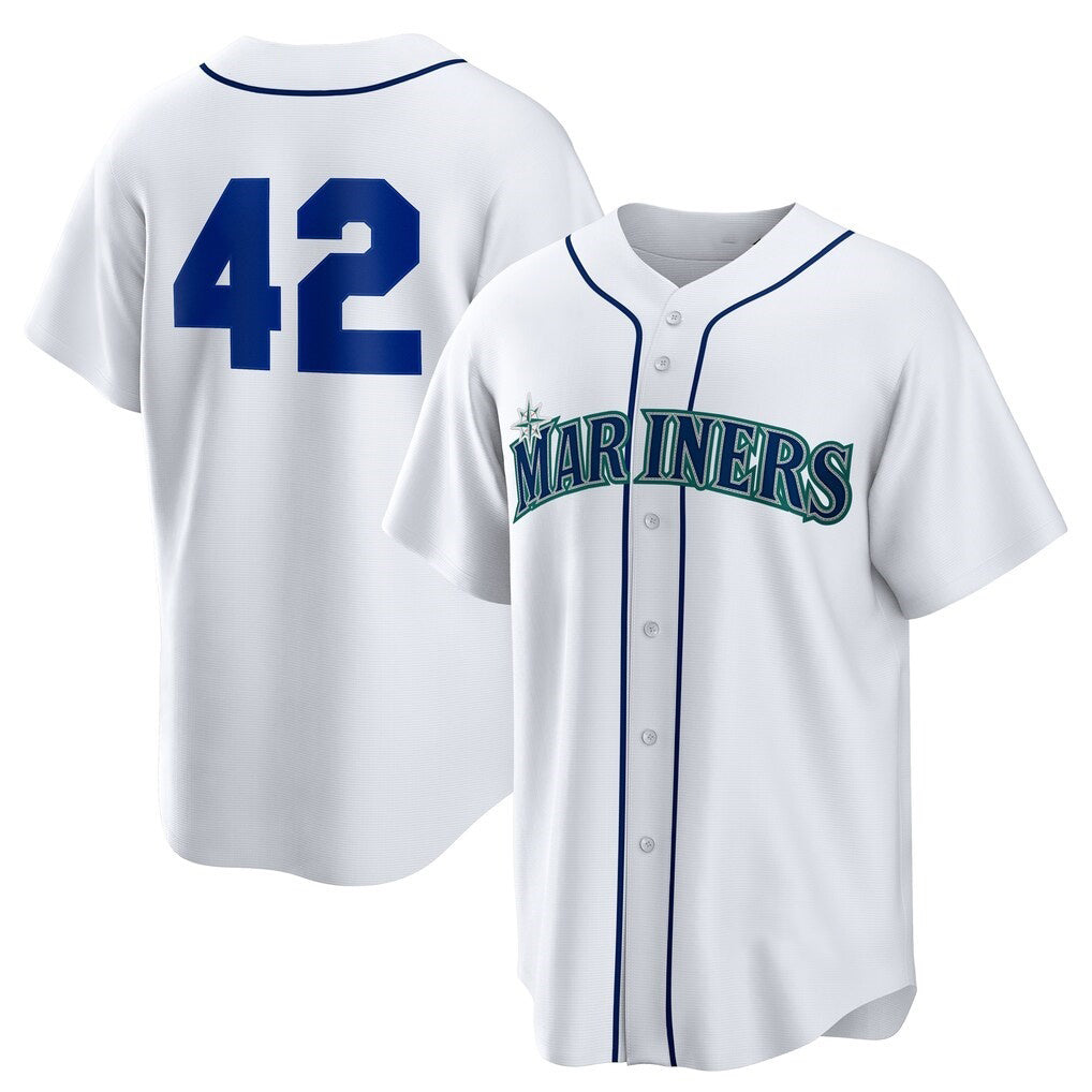 Seattle Mariners #42 Jackie Robinson White JEROMEN Home 2025 Day Replica Jersey