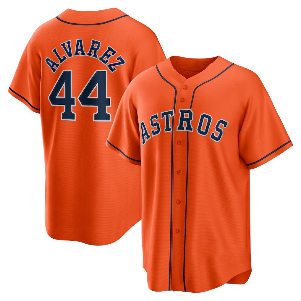 Houston Astros #44 Yordan ¨¢lvarez Orange JEROMEN Alternate Replica Player Jersey