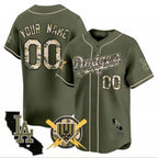 Custom Los Angeles Dodgers Armed Forces Day Vapor Premier Limited Jersey ¨C Green JEROMEN