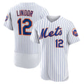 New York Mets #12 Francisco Lindor White JEROMEN Home Authentic Player Jersey