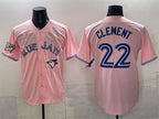 Toronto Blue Jays #22 Ernie Clement Pink JEROMEN 50 Seasons Patch Stitched Jersey