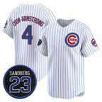 Chicago Cubs #4 Pete Crow-Armstrong White JEROMEN Pinstripe 'Ryne Sandberg Tribute' Vapor Limited V2 Stitched Jersey