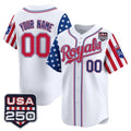 Custom Kansas City Royals America 250 Edition Vapor Premier Limited White JEROMEN Stitched Jerseys