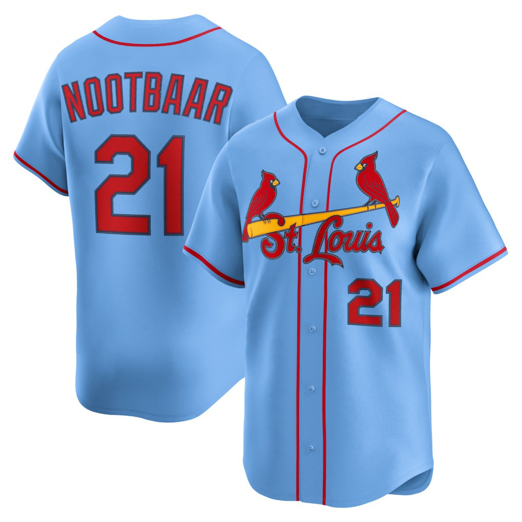 St. Louis Cardinals #21 Lars Nootbaar Light Blue JEROMEN Alternate Limited Jersey