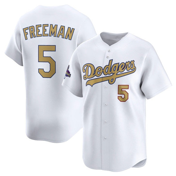 Los Angeles Dodgers #5 Freddie Freeman White JEROMEN 2025 Gold Collection Limited Stitched Jersey