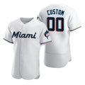Custom Miami Marlins White JEROMEN 2020 Stitched Flex Base Jersey