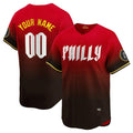 Custom Philadelphia Phillies Active Player Red JEROMEN 2024 City Connect Limited Stitched Jersey