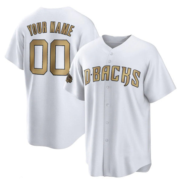 Custom Arizona Diamondbacks Active Player White JEROMEN 2022 All-Star Cool Base Stitched Jersey