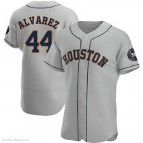 Houston Astros #44 Yordan Alvarez Authentic Gray JEROMEN Road Jerseys