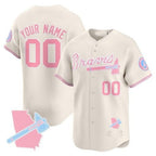 Custom Atlanta Braves Bubblegum Pink Vapor Premier Limited Jersey ¨C Cream JEROMEN