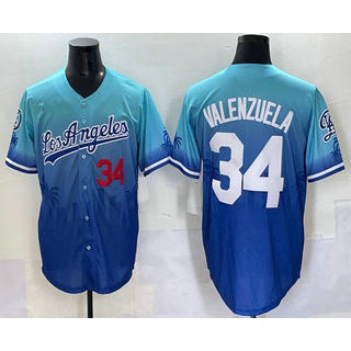 Los Angeles Dodgers #34 Fernando Valenzuela Blue JEROMEN 2025 City Connect Limited Stitched Jersey
